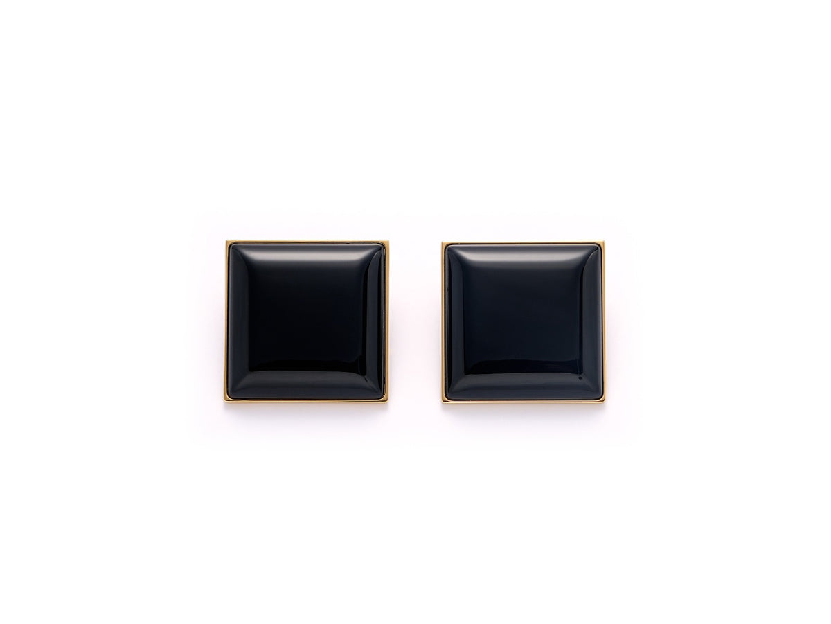 Close-up of Caro Earrings featuring an 18K gold-plated finish